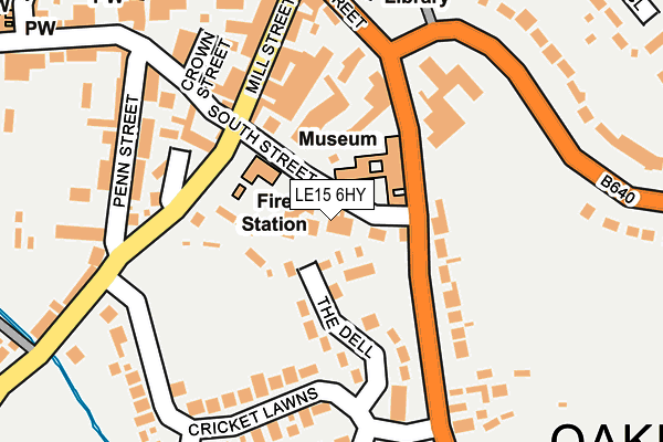 LE15 6HY map - OS OpenMap – Local (Ordnance Survey)