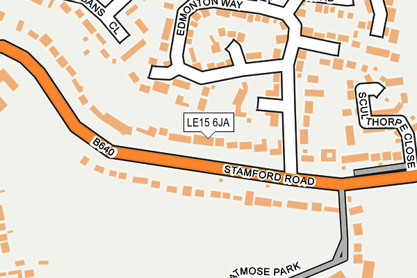 LE15 6JA map - OS OpenMap – Local (Ordnance Survey)