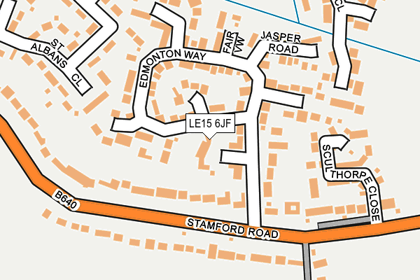 LE15 6JF map - OS OpenMap – Local (Ordnance Survey)