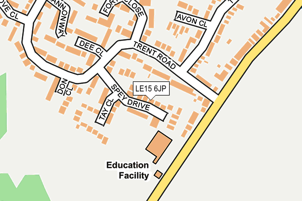 LE15 6JP map - OS OpenMap – Local (Ordnance Survey)