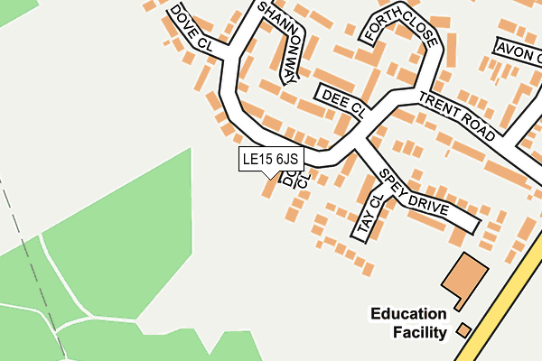 LE15 6JS map - OS OpenMap – Local (Ordnance Survey)