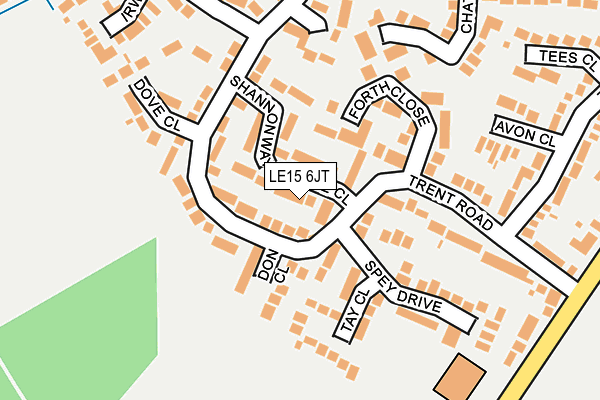 LE15 6JT map - OS OpenMap – Local (Ordnance Survey)