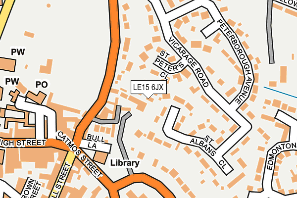 LE15 6JX map - OS OpenMap – Local (Ordnance Survey)