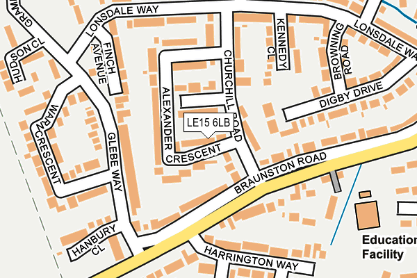 LE15 6LB map - OS OpenMap – Local (Ordnance Survey)