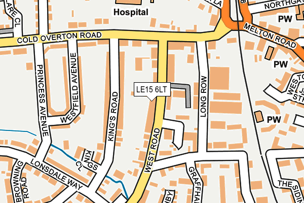 LE15 6LT map - OS OpenMap – Local (Ordnance Survey)