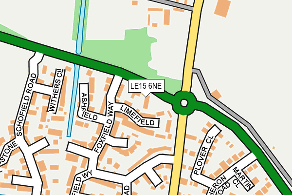 LE15 6NE map - OS OpenMap – Local (Ordnance Survey)