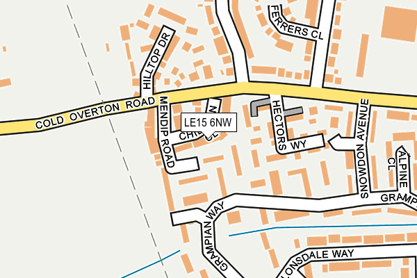 LE15 6NW map - OS OpenMap – Local (Ordnance Survey)