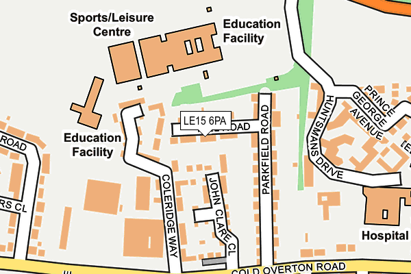 LE15 6PA map - OS OpenMap – Local (Ordnance Survey)