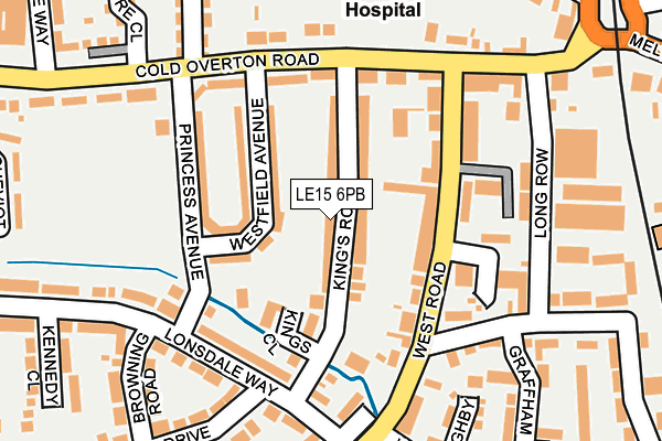 LE15 6PB map - OS OpenMap – Local (Ordnance Survey)