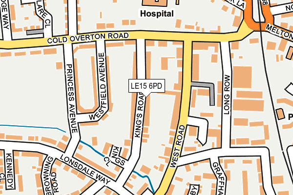 LE15 6PD map - OS OpenMap – Local (Ordnance Survey)