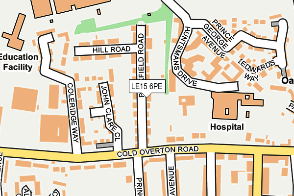 LE15 6PE map - OS OpenMap – Local (Ordnance Survey)