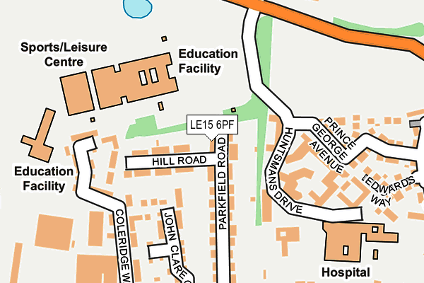 LE15 6PF map - OS OpenMap – Local (Ordnance Survey)