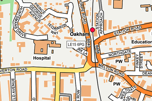 LE15 6PG map - OS OpenMap – Local (Ordnance Survey)