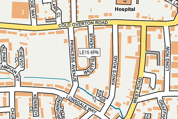 LE15 6PN map - OS OpenMap – Local (Ordnance Survey)
