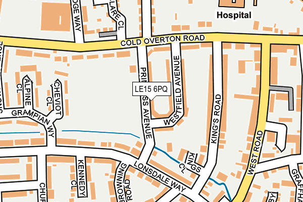 LE15 6PQ map - OS OpenMap – Local (Ordnance Survey)