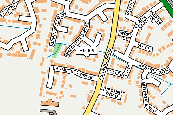 LE15 6PU map - OS OpenMap – Local (Ordnance Survey)
