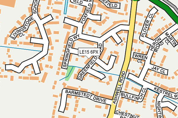 LE15 6PX map - OS OpenMap – Local (Ordnance Survey)
