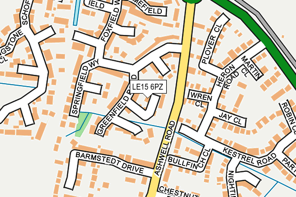 LE15 6PZ map - OS OpenMap – Local (Ordnance Survey)