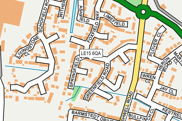 LE15 6QA map - OS OpenMap – Local (Ordnance Survey)