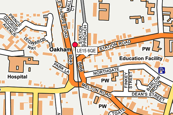 LE15 6QE map - OS OpenMap – Local (Ordnance Survey)