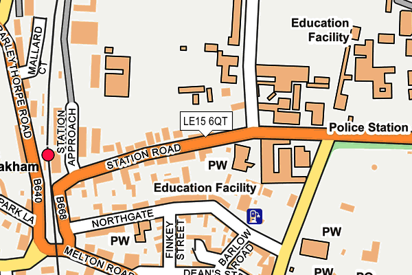 LE15 6QT map - OS OpenMap – Local (Ordnance Survey)