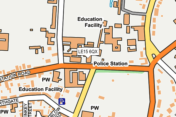 LE15 6QX map - OS OpenMap – Local (Ordnance Survey)