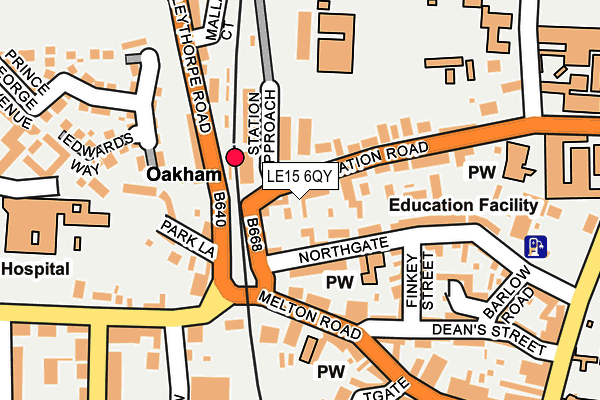 LE15 6QY map - OS OpenMap – Local (Ordnance Survey)