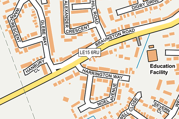 LE15 6RU map - OS OpenMap – Local (Ordnance Survey)