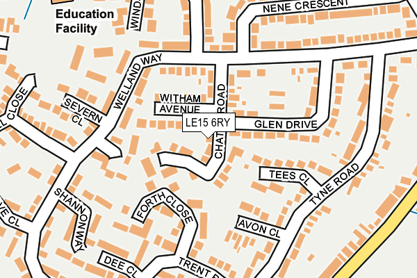 LE15 6RY map - OS OpenMap – Local (Ordnance Survey)