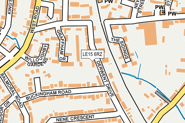 LE15 6RZ map - OS OpenMap – Local (Ordnance Survey)