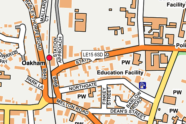 LE15 6SD map - OS OpenMap – Local (Ordnance Survey)