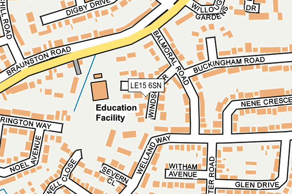 LE15 6SN map - OS OpenMap – Local (Ordnance Survey)