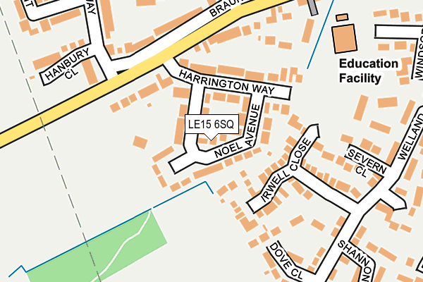 LE15 6SQ map - OS OpenMap – Local (Ordnance Survey)