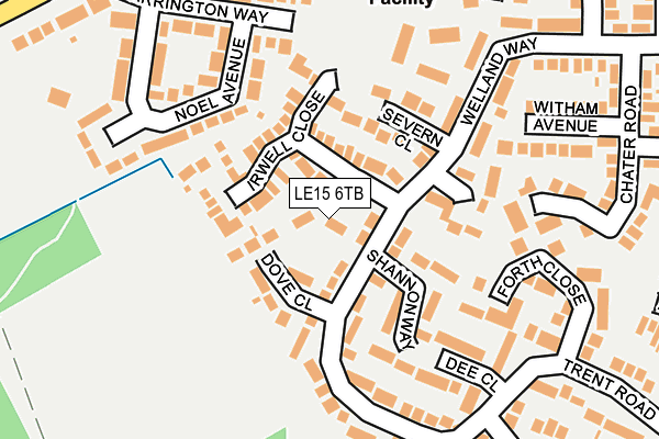 LE15 6TB map - OS OpenMap – Local (Ordnance Survey)