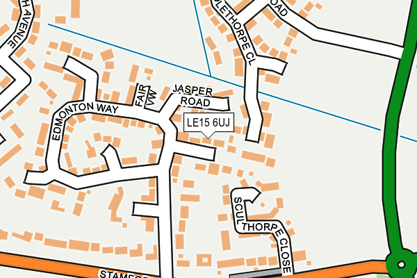 LE15 6UJ map - OS OpenMap – Local (Ordnance Survey)