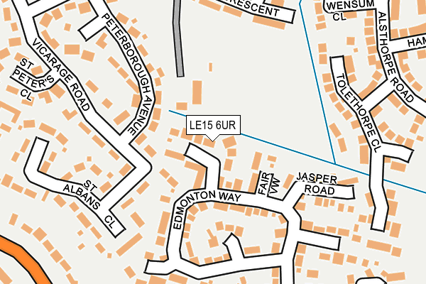 LE15 6UR map - OS OpenMap – Local (Ordnance Survey)