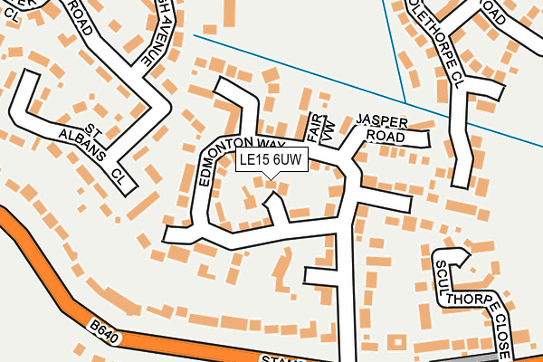 LE15 6UW map - OS OpenMap – Local (Ordnance Survey)