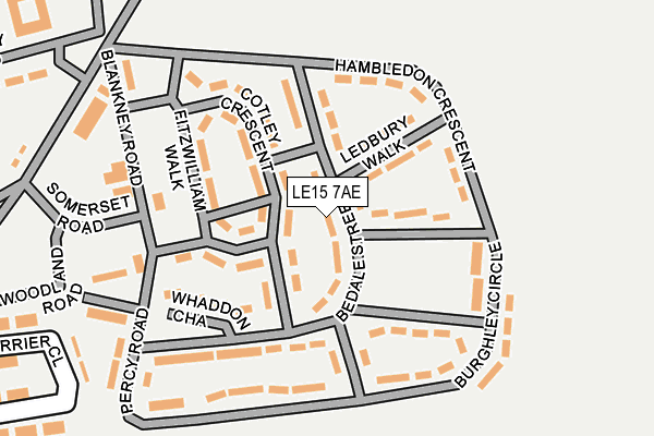 LE15 7AE map - OS OpenMap – Local (Ordnance Survey)