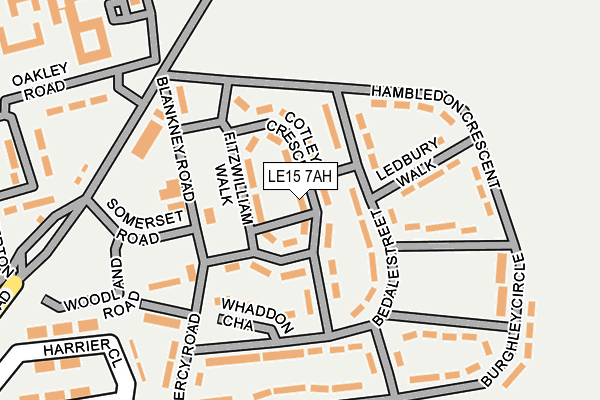 LE15 7AH map - OS OpenMap – Local (Ordnance Survey)