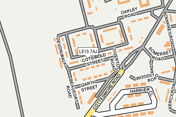 LE15 7AJ map - OS OpenMap – Local (Ordnance Survey)