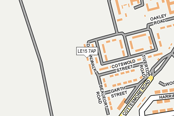 LE15 7AP map - OS OpenMap – Local (Ordnance Survey)