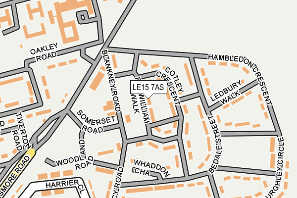 LE15 7AS map - OS OpenMap – Local (Ordnance Survey)