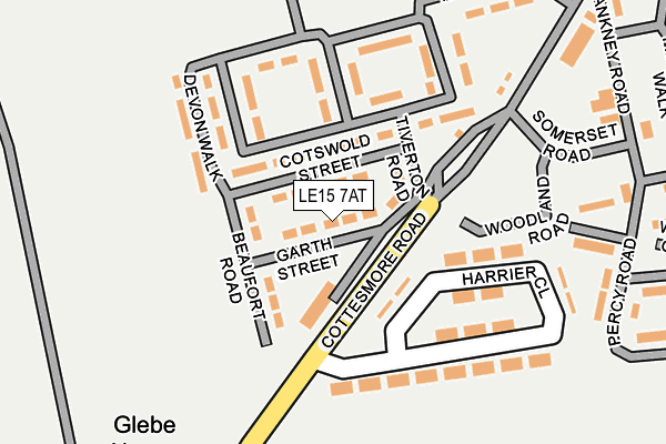 LE15 7AT map - OS OpenMap – Local (Ordnance Survey)