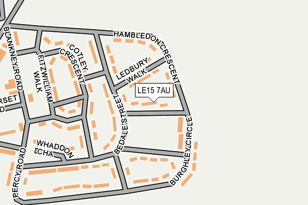 LE15 7AU map - OS OpenMap – Local (Ordnance Survey)
