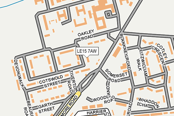 LE15 7AW map - OS OpenMap – Local (Ordnance Survey)