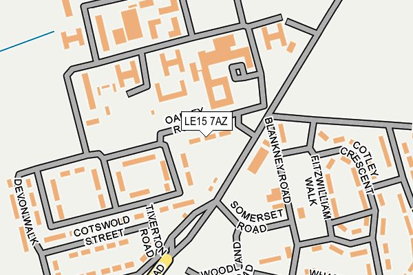 LE15 7AZ map - OS OpenMap – Local (Ordnance Survey)