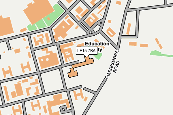LE15 7BA map - OS OpenMap – Local (Ordnance Survey)