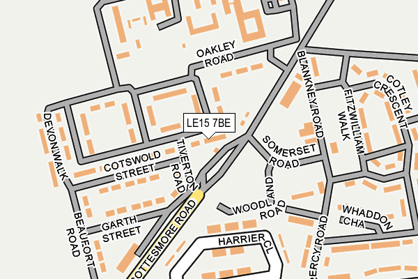 LE15 7BE map - OS OpenMap – Local (Ordnance Survey)