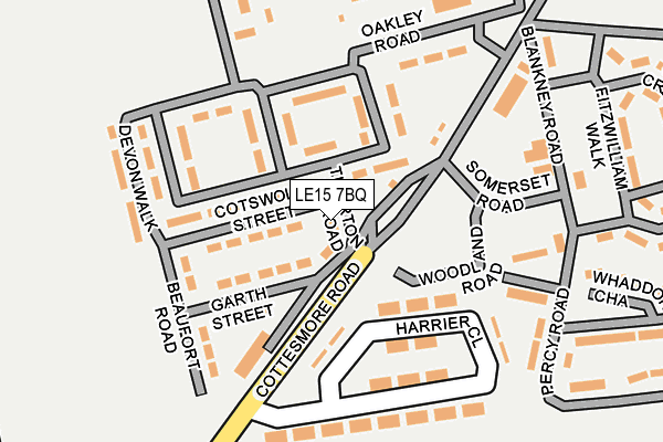 LE15 7BQ map - OS OpenMap – Local (Ordnance Survey)