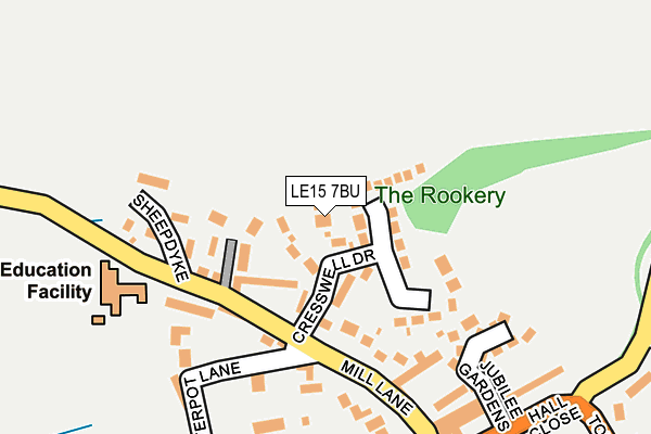 LE15 7BU map - OS OpenMap – Local (Ordnance Survey)